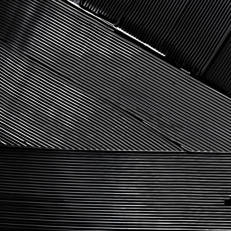 Abstract image featuring a series of parallel lines in varying thicknesses, creating a textured pattern with strong contrasts of light and shadow.