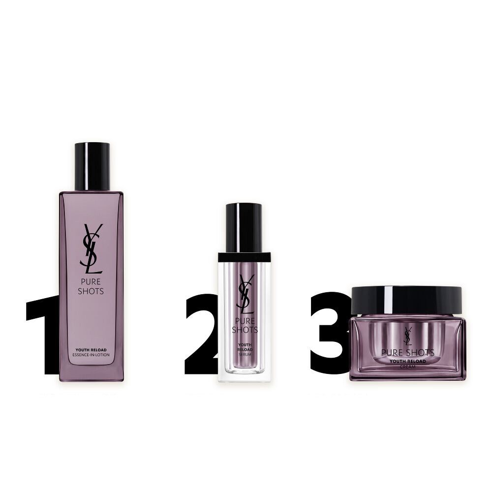 Drei nummerierte Beauty-Produkte nebeneinander prasentiert