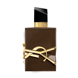 Libre Santal Couture Flakon in glasiertem Braun mit ubergroßer goldener YSL Cassandre.