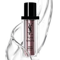 YSL Beauty Pure Shots Youth Reload Serum, 30ml, in a purple-tinted glass bottle with black pump, reflected on white.